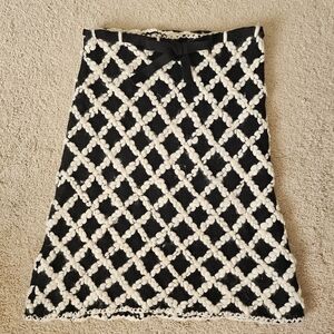 Milly Black and Cream A-Line Skirt